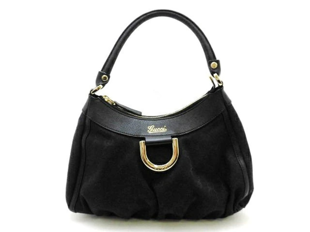 Gucci Abbey Handbag GG Canvas Black